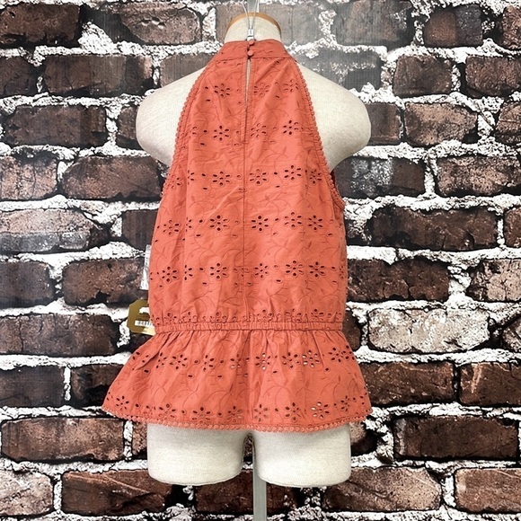 Ryegrass Tank Top NWT Embroidery Floral Halter Foxtail Orange Sz XX Large XXL - Picture 11 of 17